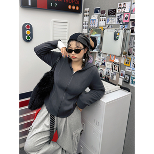 阿周家大码微胖秋季新品胖MM蚕丝蛋白空气层瑜伽型卫衣+休闲裤