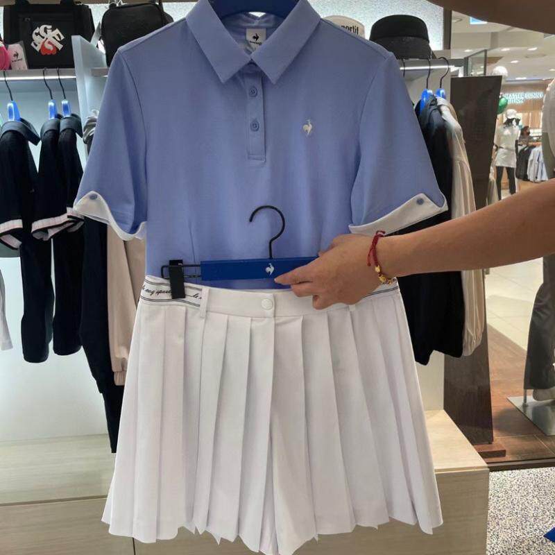高尔夫短袖女款韩版夏季透气宽松翻领高尔夫女装服装显瘦弹力球服