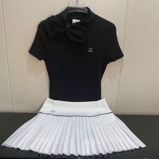 显瘦修身 冰感针织短袖 上衣 子 防走光裙裤 韩国女装 高尔夫服装 夏季