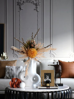 D现代轻奢陶瓷镂空花器花瓶相框组合摆件样板客厅玄关轻奢装饰品