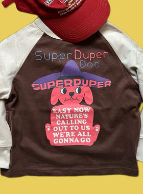 男女宝宝2025秋季新款dd卡通插肩袖数码印花植绒印花长袖上衣打底