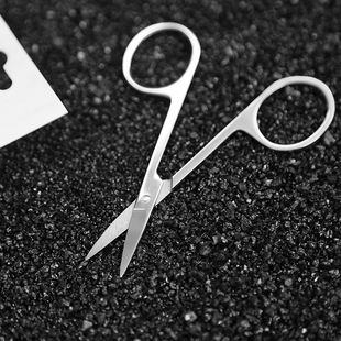 芳龄不锈钢美容剪刀化妆剪修眉弯尖头眼皮贴小剪刀圆头美容院专用