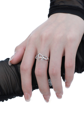 小众个性ins冷淡风高级感液态膨胀水滴S925纯银开口戒指女