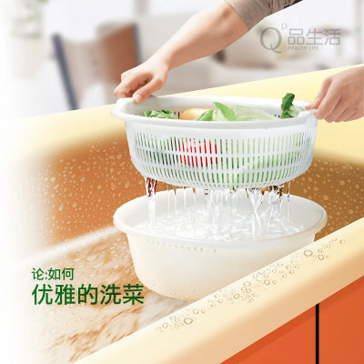 日本进口双层菜蓝水果盆大号加厚