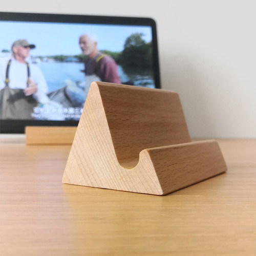 实木手机桌面支架简约菜单名片架