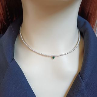 S925纯银极细施家水晶珍珠项链小众设计轻奢高级感气质女颈链
