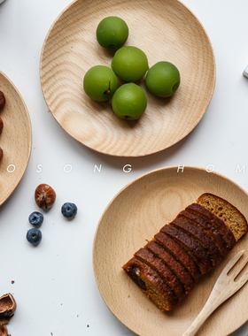 MSSG 日式椭圆榉木小木碟 ins同款咖啡牛奶点心托盘 一人食可水洗