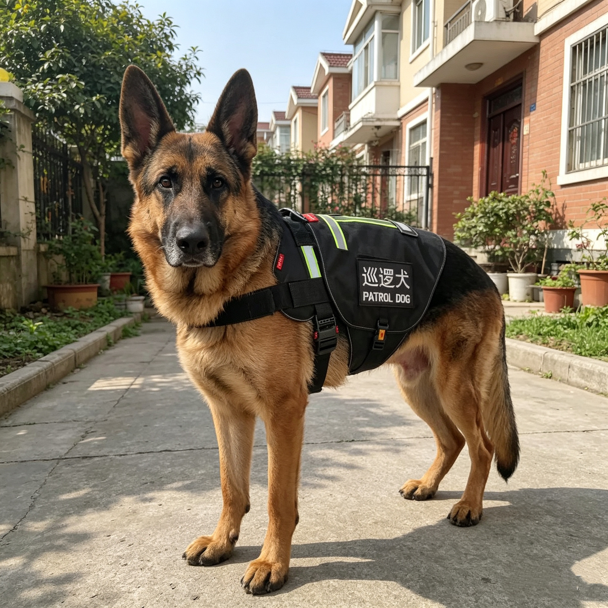 狗工作巡逻消防搜救金毛犬衣服胸背带杜宾背心四季德牧马犬套背