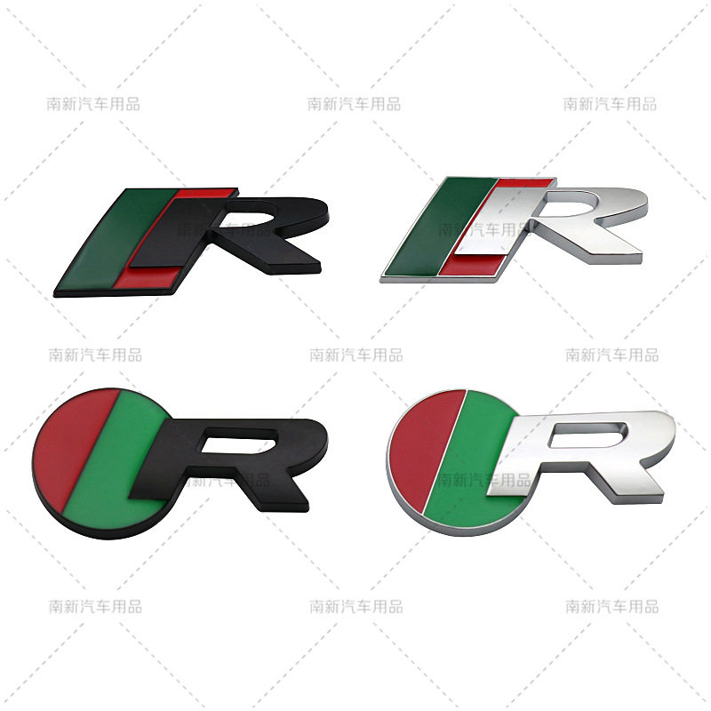 r车贴标 适用于捷豹xf改装xkr车标xjl后尾盖标金属贴标r字标