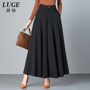 阔腿裤 裙女式 女春节裙裤 高腰九分裤 子 2026春秋新款 子大脚裤 黑色裤