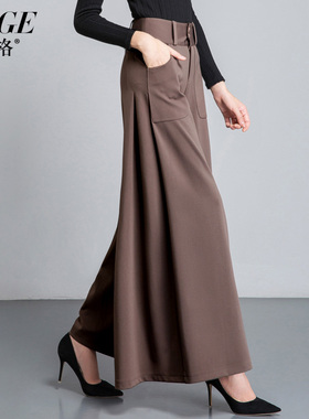 2025春季新款女士裙裤妈妈阔腿裤女春秋垂感九分大脚裤女式大甩裤