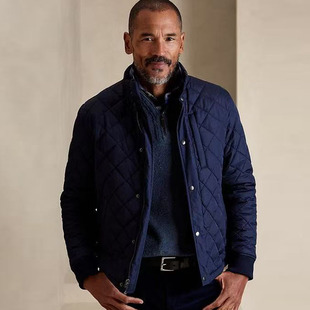 阳光家 秋冬外贸欧美BR香蕉家半拉链套头男装长袖毛衣针织衫大码