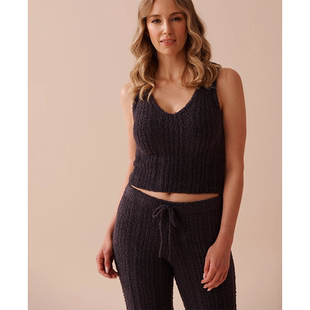 外贸欧美软绵绵毛绒绒家居服背心毛衣女装 新款 内搭 秋冬季 阳光家