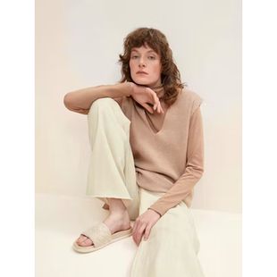 阳光家 秋季新款外贸欧美女装大码中长款V领针织衫背心马甲外套