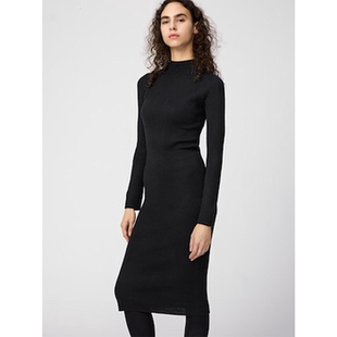 长袖 阳光家 100羊毛中圆领女装 外贸日单U 针织毛衣连衣裙 秋冬新款