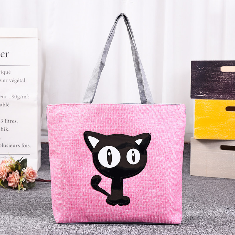 休閑帆布可愛購物袋帶拉鏈手提環保袋大容量百搭文藝單肩包袋包郵在類目 箱包皮具/熱銷女包/男包, 女士包袋中 - 來自Buy2taobao.com提供專業的淘寶代購服務