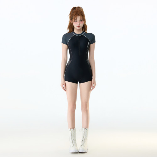 2026新款女短袖连体泳衣训练专业