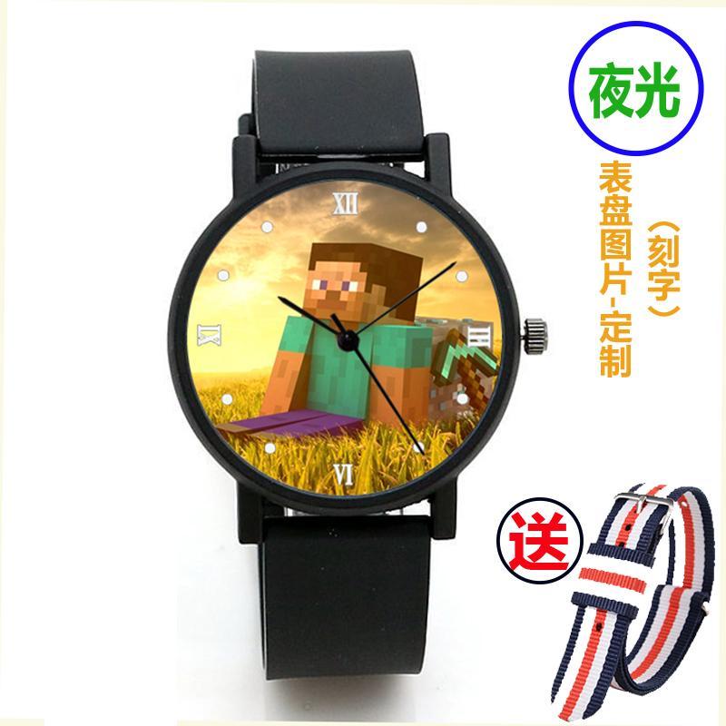 2024Minecraft 我的世界动漫二次周边夜光电子手表学生表苦力怕同