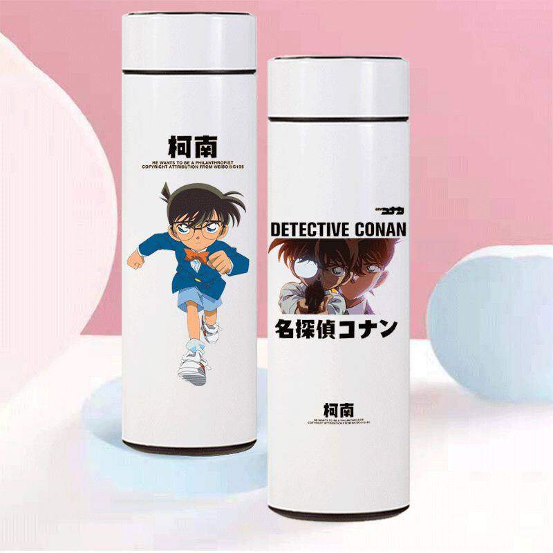 2024新品名侦探柯南保温杯工藤新一小兰智能触摸显示温度男女学生