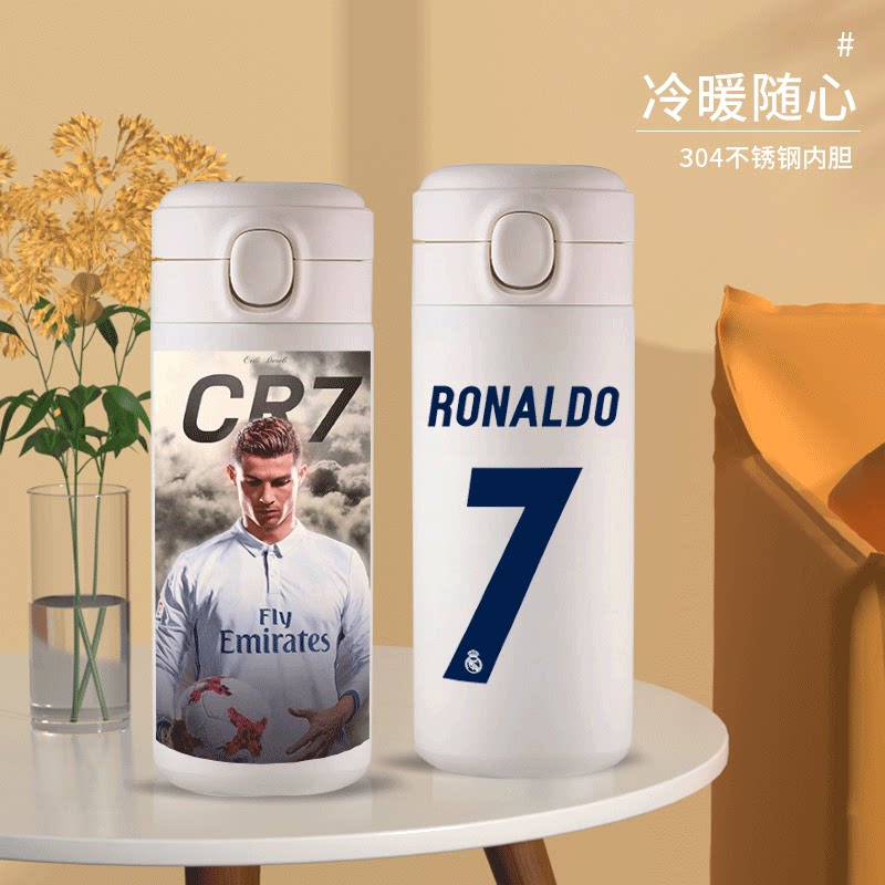 2024新品阿根廷国家队梅西保温杯C罗姆巴佩内马尔足球曼联俱乐部
