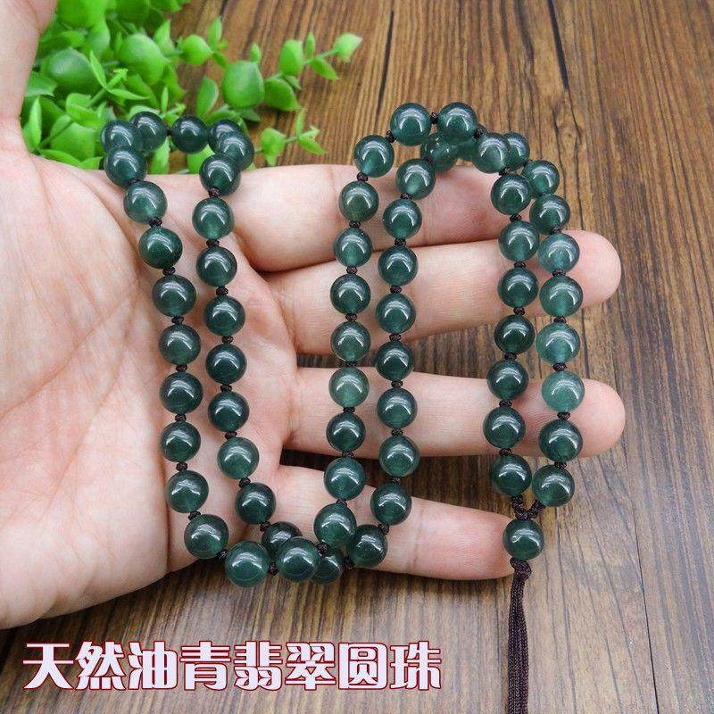 新款天然油青珠链项链绳圆珠链吊坠挂绳挂坠绳翡翠玉坠男女高档