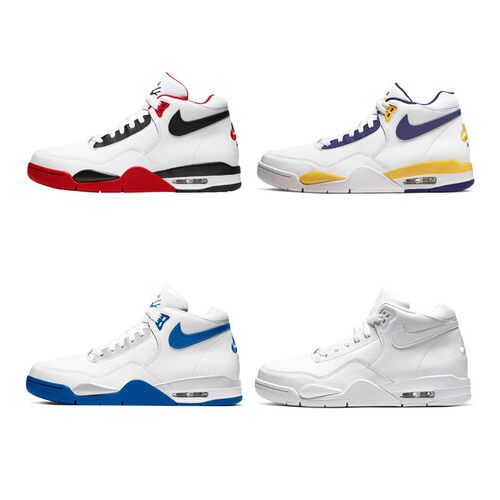 Nike Flight Legacy 复古篮球鞋 男款 白蓝黄 湖人 BQ4212-102
