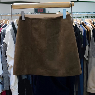 24秋新款鹿皮绒半身裙短裙