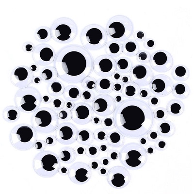 黑白色眼睛手工DIY幼儿园眼睛贴
