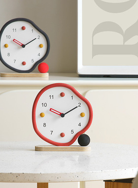 客厅桌面摆件饰品时钟家用日式酒柜电视柜玄关装饰品卧室创意座钟