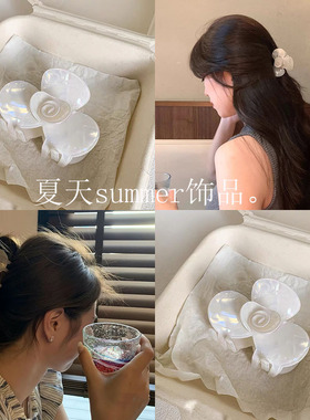 韩系山茶花人鱼姬高级感抓夹