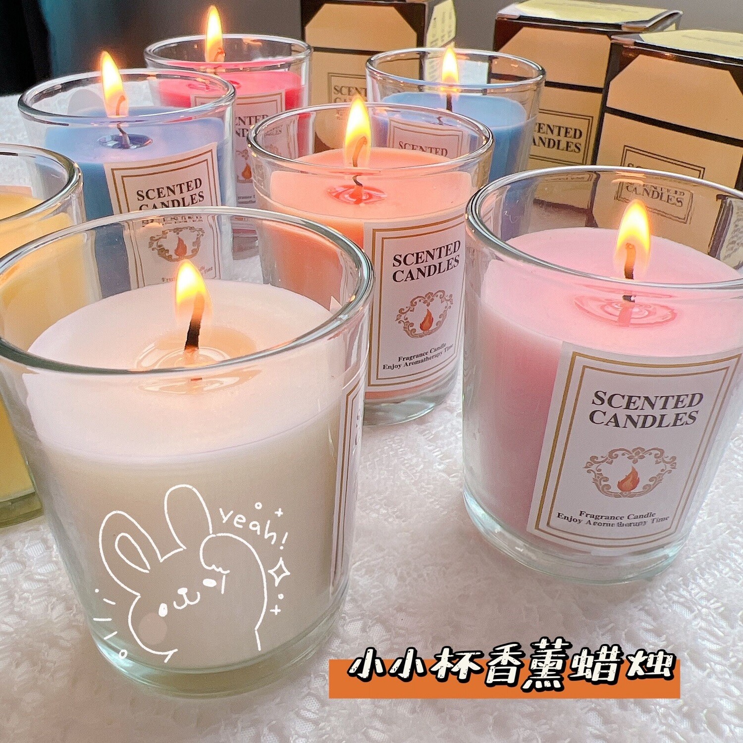 精油香薰蜡烛熏香安神助眠家用小众室内持久卧室睡眠浪漫情调香氛