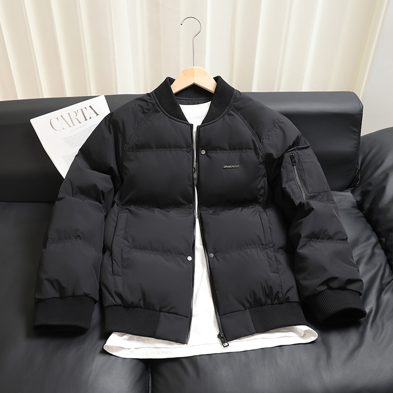 高级感加厚棒球领羽绒服男士2025冬季新款宽松白鸭绒保暖短外套潮