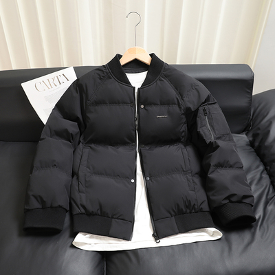 高级感加厚棒球领羽绒服男士2025冬季新款宽松白鸭绒保暖短外套潮