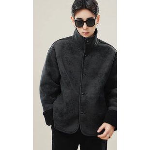 GCCDUPE77『托卡』磨绒绗线工艺双面穿皮毛一体仿麂皮绒夹克外套
