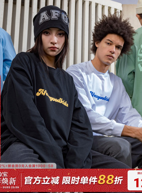 AFGK国潮美式街头休闲长袖t恤男女潮牌上衣春秋体恤内搭打底衫