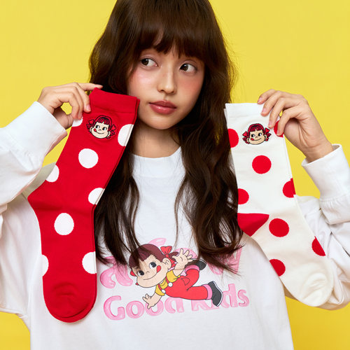 AFGK x 不二家联名 波点长袜