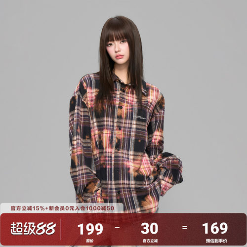 AFGK25FW美式扎染格纹衬衫外套