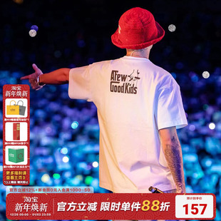 半袖 夏季 体恤 复古休闲短袖 AFGK国潮重磅300G纯棉教父字母t恤美式