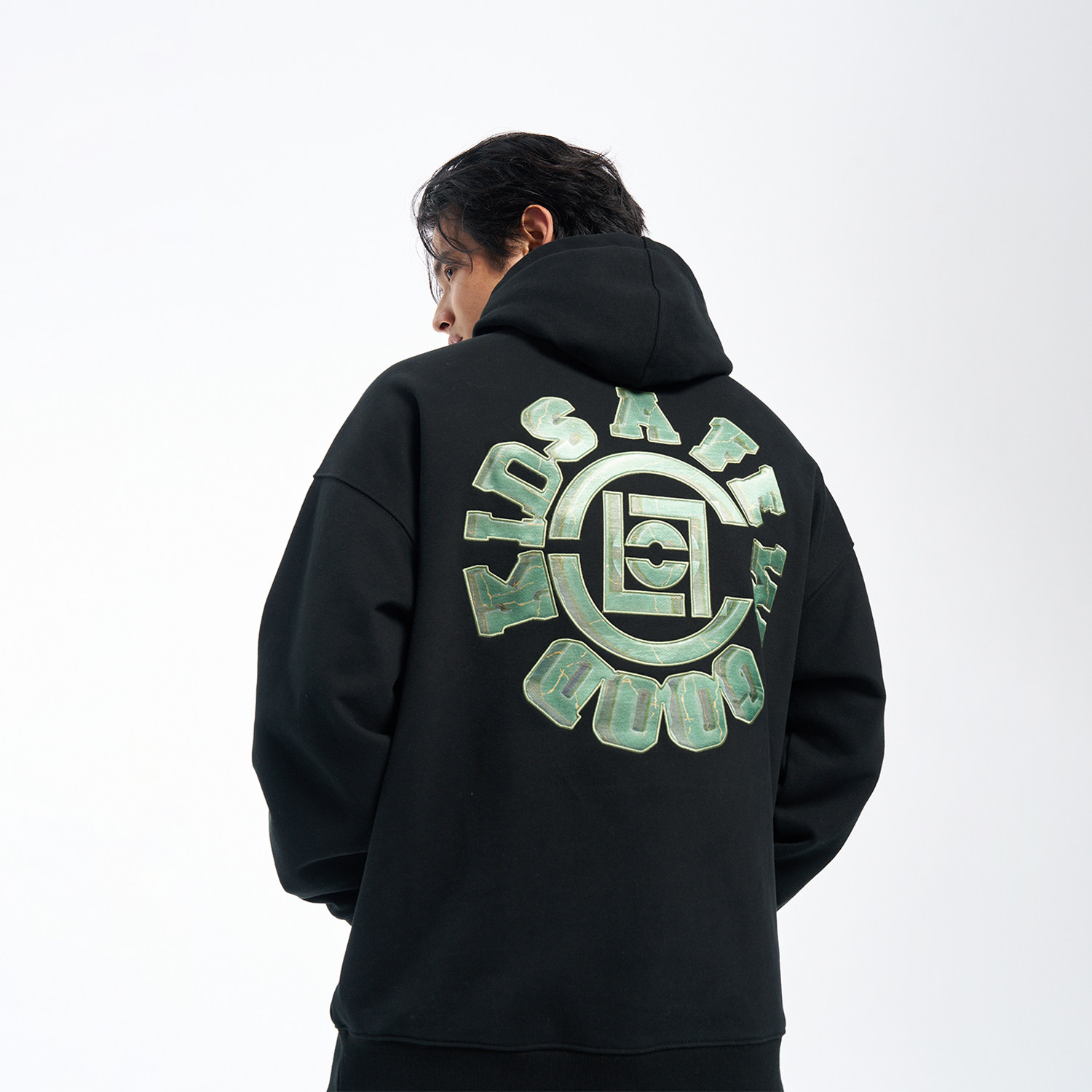 AFGKxCLOTTEE联名 玉瓷窑贴布绣连帽卫衣男女国潮帽衫