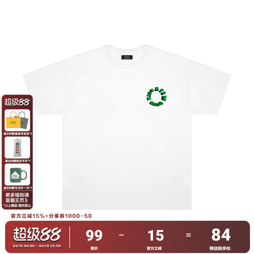 FFF官方联名AFGK美式夏季短袖T恤