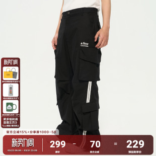 高街复古男女长裤 AFGK26SS阔腿A字工装 休闲阔腿裤 拼接织带美式 裤