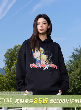 AFGK24FW黑马季节纪念连帽卫衣马思唯经典卡通印花美式嘻哈帽衫