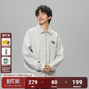 休闲开衫 重磅空气层翻领夹克外套春秋男女美式 上衣 420G AFGK25FW