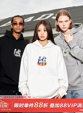 AFGK2023FW 新运动系列帽衫美式复古基础款logo运动连帽情侣卫衣