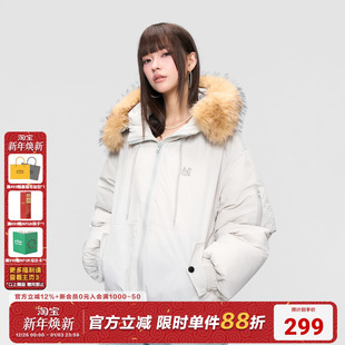 AFGK25FW基础毛领连帽棉服冬季 派克服外套男女百搭棉衣 加厚工装