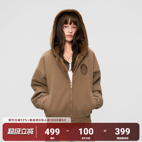 AFGK25FW天使logo座山雕毛领外套