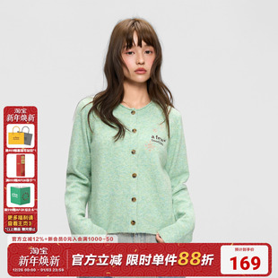 上衣外套 春秋针织衫 AFGK25FW雪花刺绣开衫 毛衣女春秋慵懒风长袖