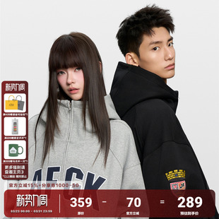 卫衣外套春秋上衣 连帽立领徽章刺绣开衫 AFGK25FW 420G重磅菠萝纹