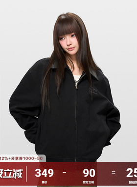 AFGK25FW基础刺绣底特律夹克美式复古翻领外套男女春秋休闲上衣