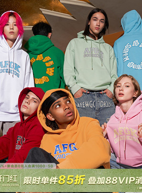 【严浩翔同款】AFGK24FW国潮14色基础情侣帽衫美式连帽卫衣男女